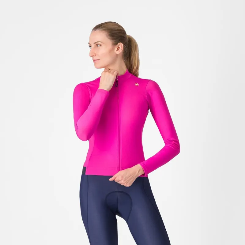 Castelli Espresso Thermal Women's Jersey Violet Pink/Dark Grey