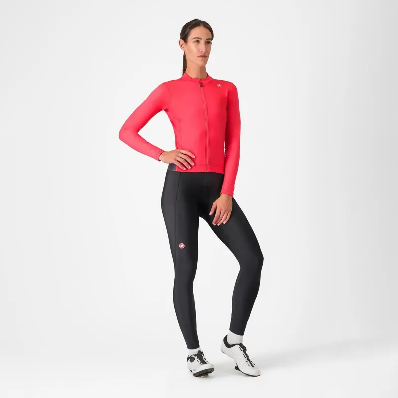 Castelli Espresso Thermal Women's Jersey Hibiscus/Dark Grey -4