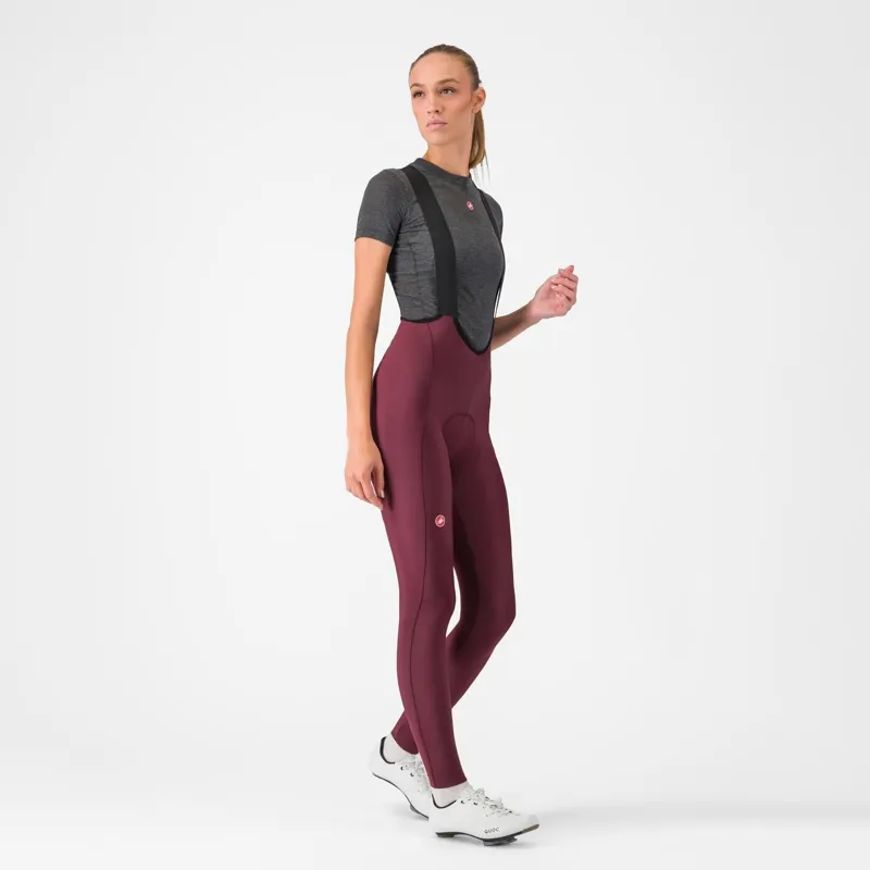 Castelli Espresso Women's DT Bib Tight Deep Bordeaux -3