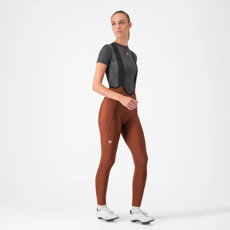 Castelli Espresso Women's DT Bib Tight Deep Mocha -3