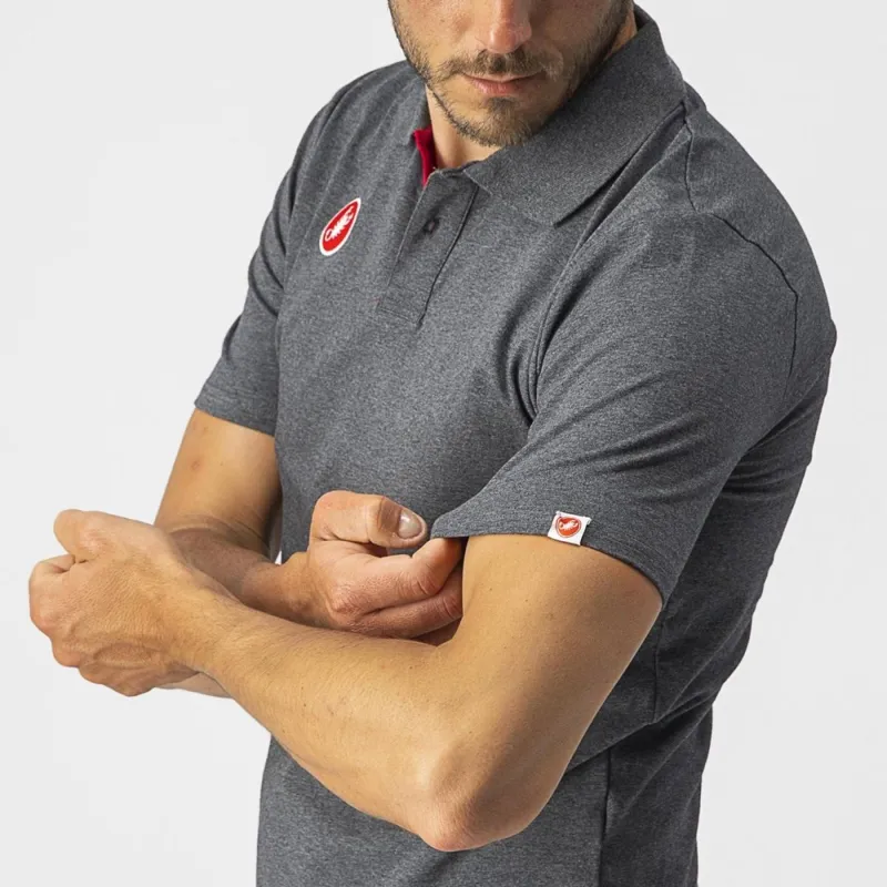 Castelli Race Day Polo Shirt Melange Grey-2