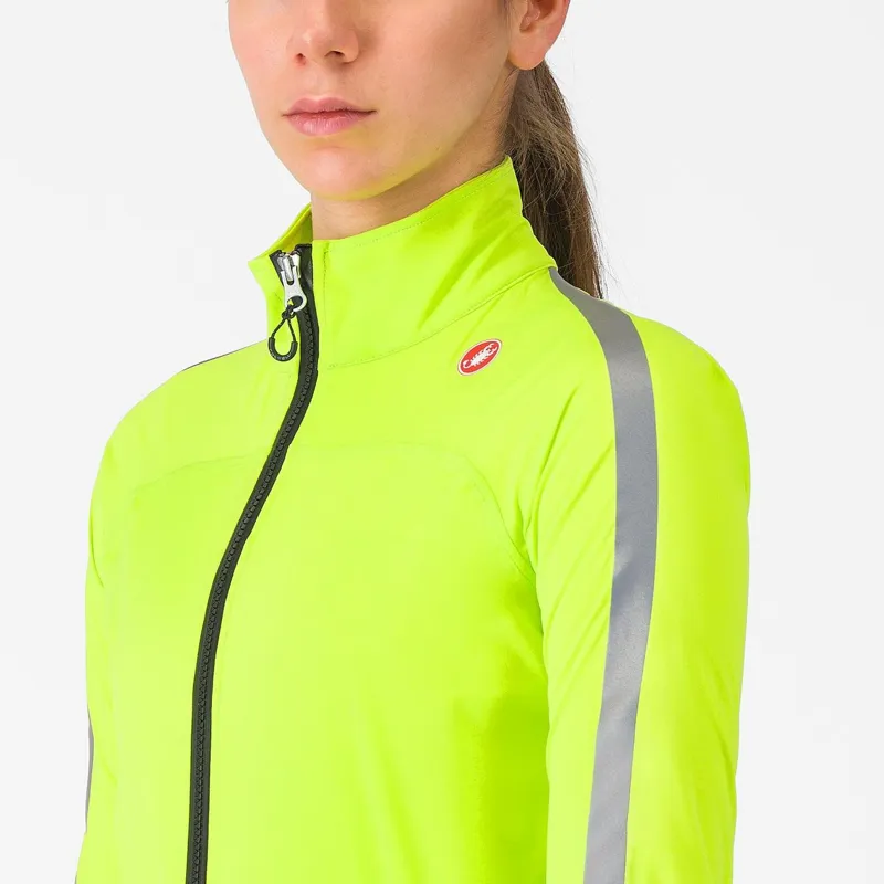 Castelli Ultra Women's Rain Cape Electric Lime/Silver Reflex -2
