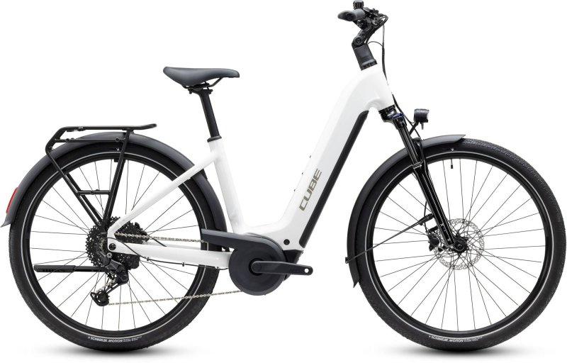 Cube Touring Hybrid One 600 Easy Entry Electric Bike 2027 Metallic White/Chrome