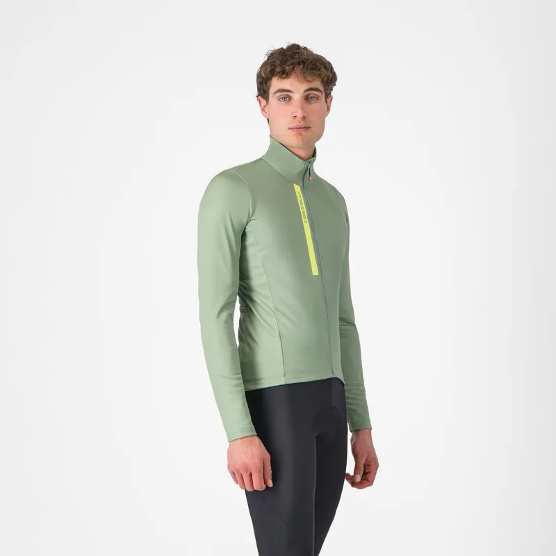 Castelli Entrata Thermal Jersey Green Pepper/Electric Lime 