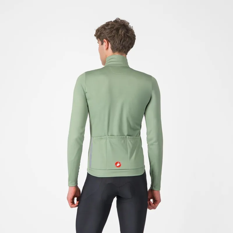 Castelli Entrata Thermal Jersey Green Pepper/Electric Lime -1