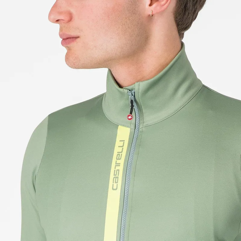 Castelli Entrata Thermal Jersey Green Pepper/Electric Lime -2
