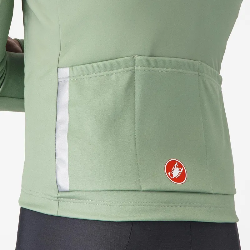 Castelli Entrata Thermal Jersey Green Pepper/Electric Lime -3