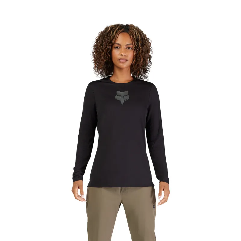 Fox Ranger Fox Head Long Sleeve Jersey Women Black-2
