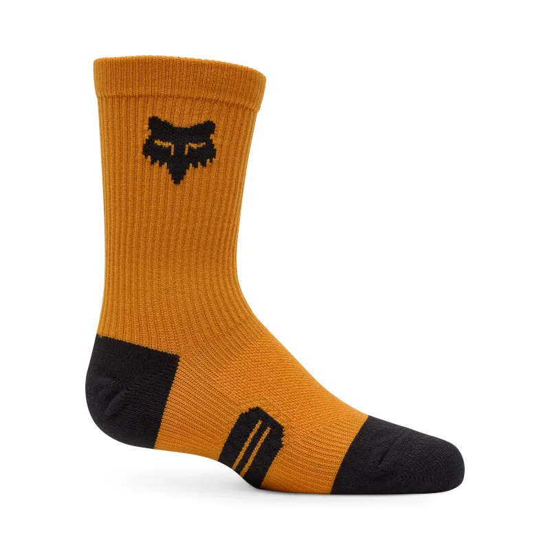 Fox Youth Ranger Crew 6in Socks Caramel Brown