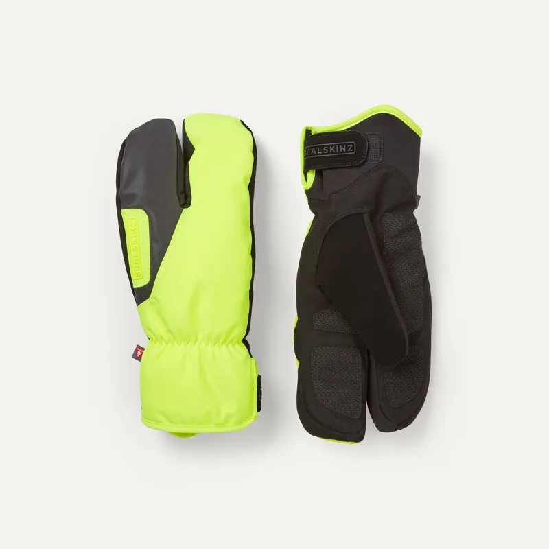 Sealskinz Barwick Waterproof Extreme Cold Weather Split Finger Gloves Neon Yellow
