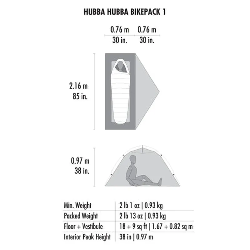 MSR Hubba Hubba 1 Person Solo Bikepacking Tent Green-8