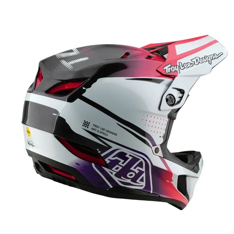 Troy Lee Designs D4 Carbon MIPS Full Face Helmet Drip White-4