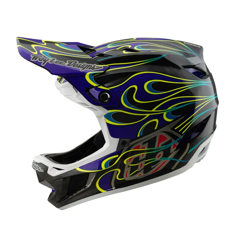 Troy Lee Designs D4 Carbon MIPS Full Face Helmet Torched Black/Purple-1
