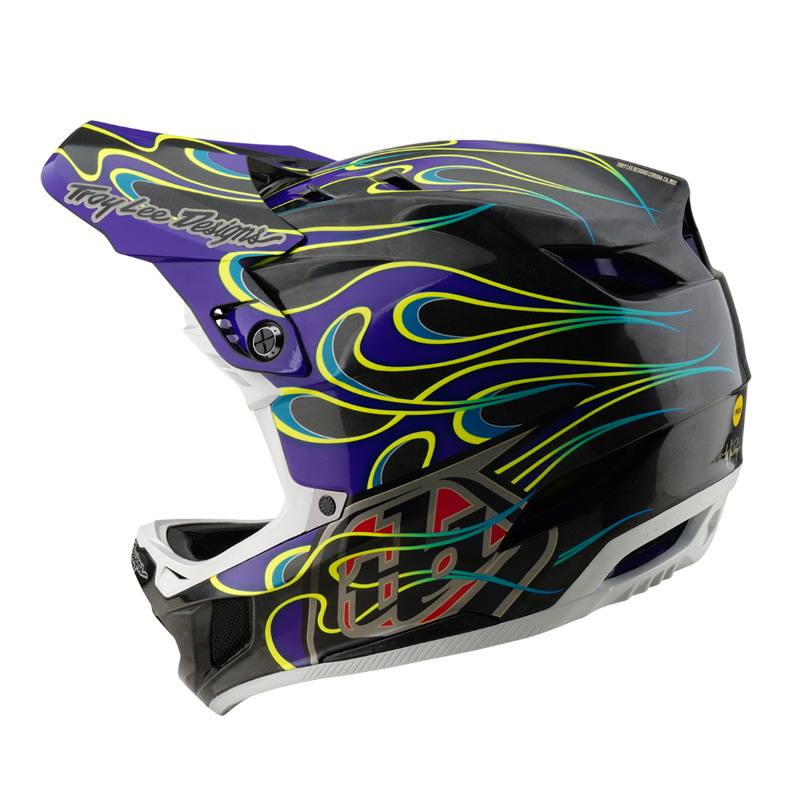 Troy Lee Designs D4 Carbon MIPS Full Face Helmet Torched Black/Purple-2