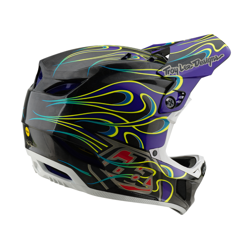 Troy Lee Designs D4 Carbon MIPS Full Face Helmet Torched Black/Purple-4