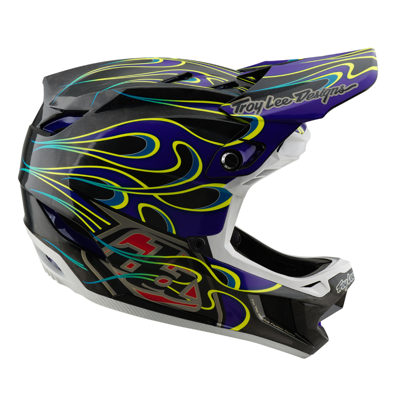Troy Lee Designs D4 Carbon MIPS Full Face Helmet Torched Black/Purple-5