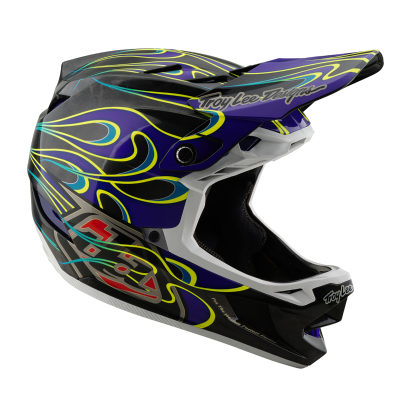 Troy Lee Designs D4 Carbon MIPS Full Face Helmet Torched Black/Purple-6