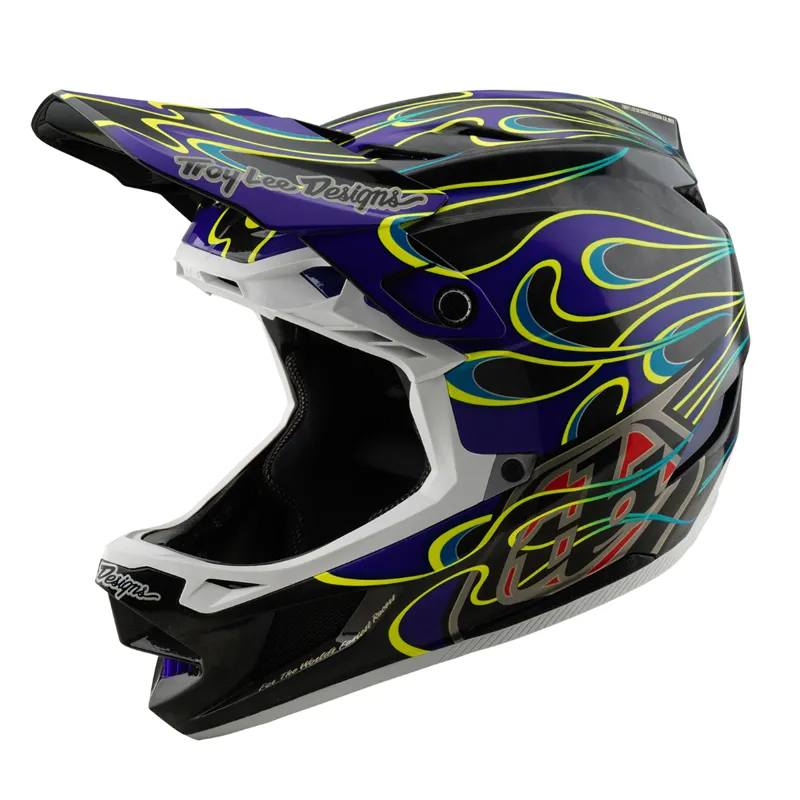 Troy Lee Designs D4 Carbon MIPS Full Face Helmet Torched Black/Purple