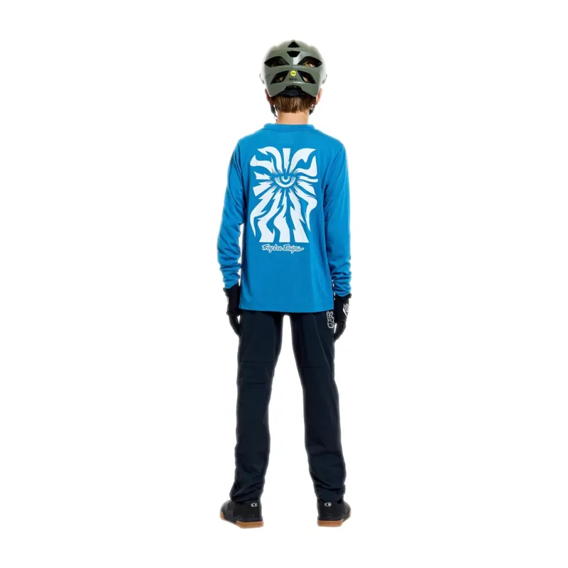 Troy Lee Designs Skyline Ride One Youth LS MTB Jersey One Eye Aero Blue-9