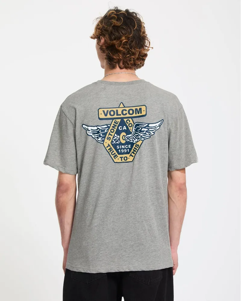 Volcom Short Sleeve Free Wheel T-Shirt Heather Grey-1