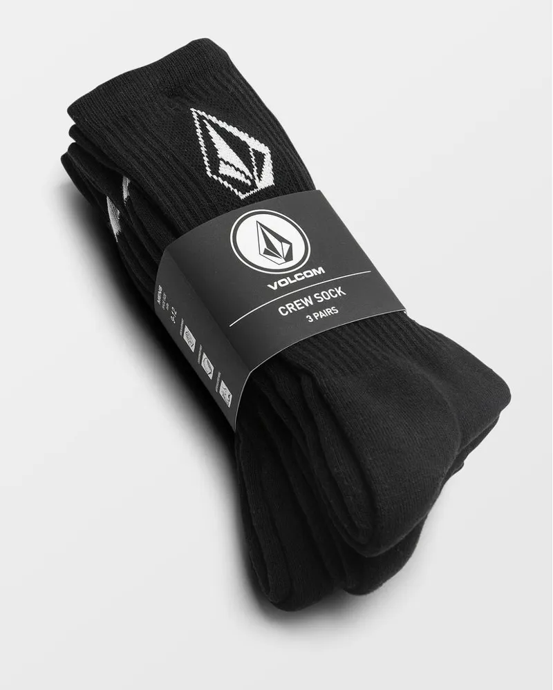 Volcom Full Stone Sock 3 Pack Black-1