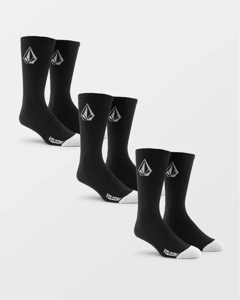 Volcom Full Stone Sock 3 Pack Black-2