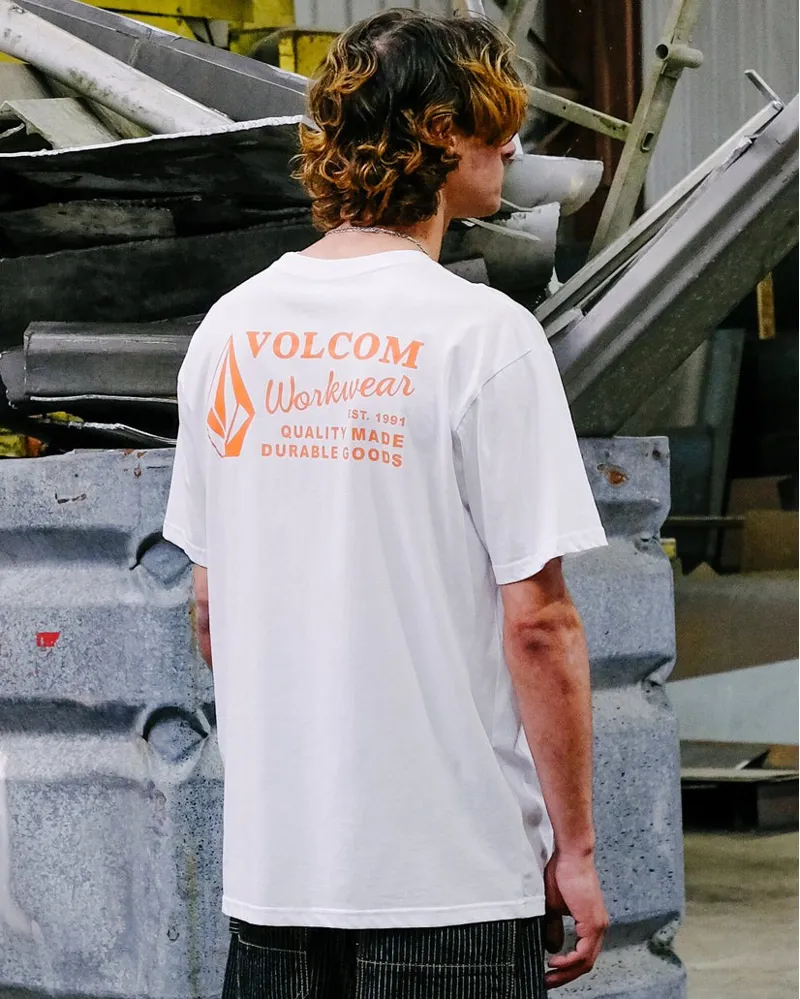 Volcom Workwear Short Sleeve T-Shirt White Combo-4