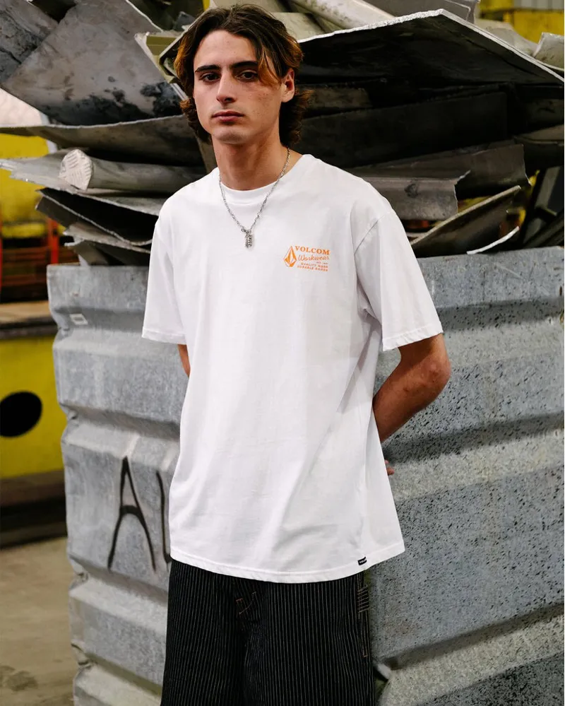 Volcom Workwear Short Sleeve T-Shirt White Combo-2