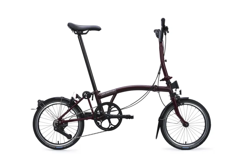 Brompton C Line 4 Speed Mid Bar Folding Bike 2026 Red Plum