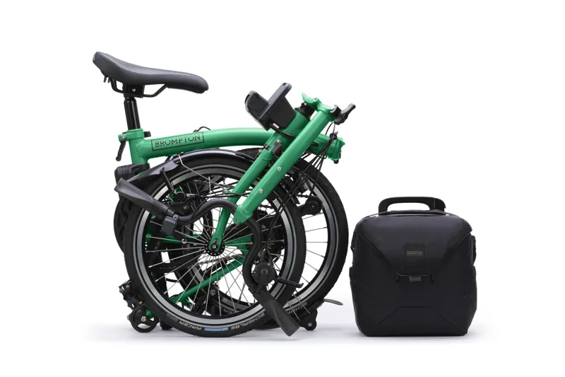 Brompton Electric C Line High Bar 4 Speed E Motiq Folding Bike 2026 Palm Green-3