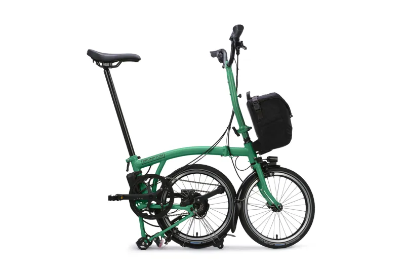 Brompton Electric C Line High Bar 4 Speed E Motiq Folding Bike 2026 Palm Green-2