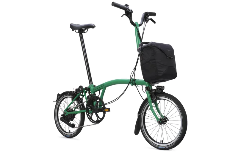 Brompton Electric C Line High Bar 4 Speed E Motiq Folding Bike 2026 Palm Green