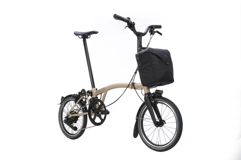 Brompton Electric P Line Mid Bar 4 Speed E Motiq Folding Bike 2026 Dune Sand