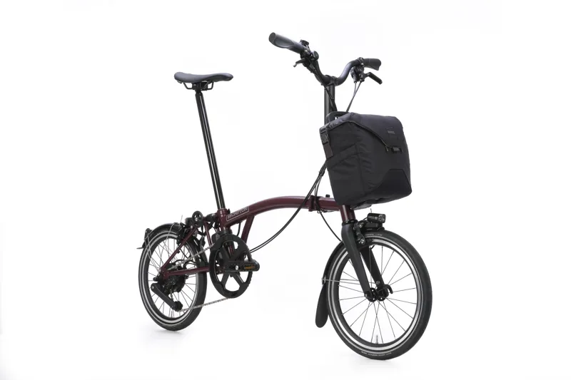 Brompton Electric P Line Mid Bar 4 Speed E Motiq Folding Bike 2026 Red Plum