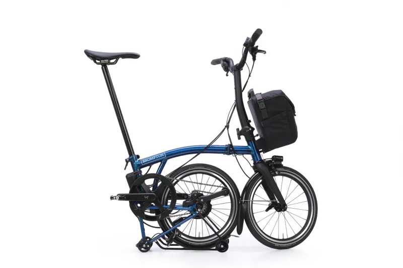 Brompton Electric P Line Mid Bar 4 Speed E Motiq Folding Bike 2026 With Rack Pacific Lacquer-2