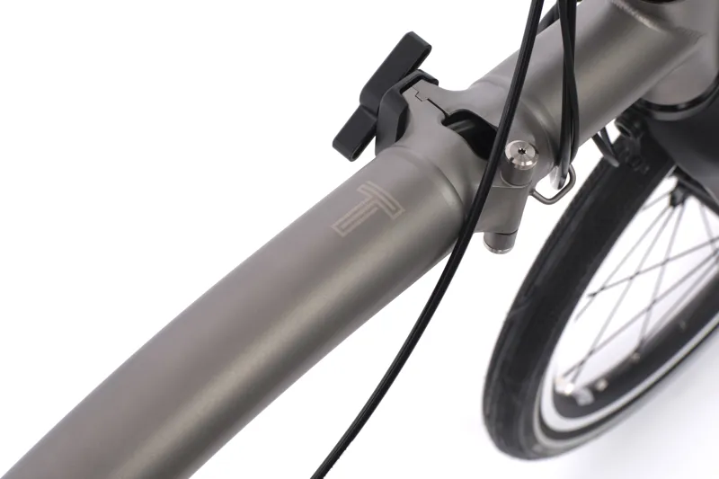 Brompton Electric T Line Mid Bar 4 Speed E Motiq Folding Bike 2026 With Rack Blasted Ti-4