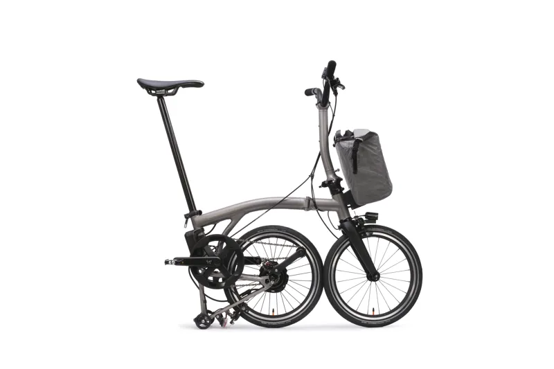 Brompton Electric T Line Mid Bar 4 Speed E Motiq Folding Bike 2026 With Rack Blasted Ti-2