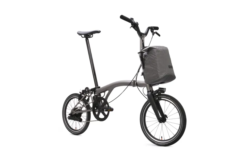 Brompton Electric T Line Mid Bar 4 Speed E Motiq Folding Bike 2026 With Rack Blasted Ti