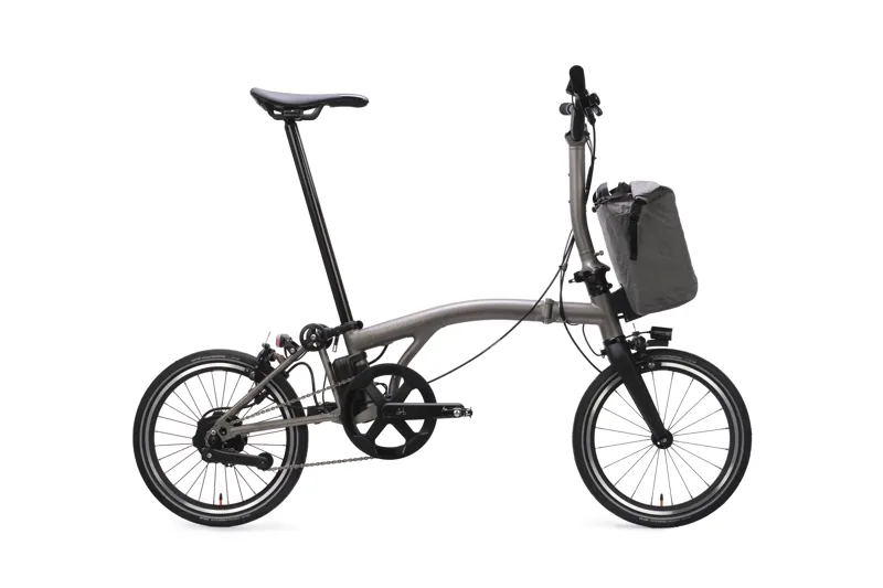 Brompton Electric T Line Mid Bar 4 Speed E Motiq Folding Bike 2026 With Rack Blasted Ti-1