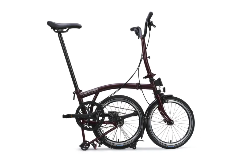 Brompton C Line 4 Speed Mid Bar Folding Bike 2026 Red Plum-2