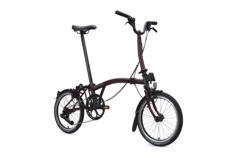 Brompton C Line 4 Speed Mid Bar Folding Bike 2026 Red Plum-1