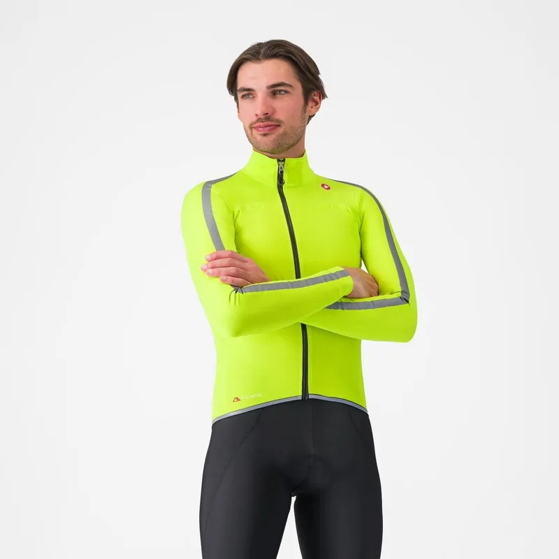 Castelli Ultra Rain Cape Electric Lime/Silver Reflex