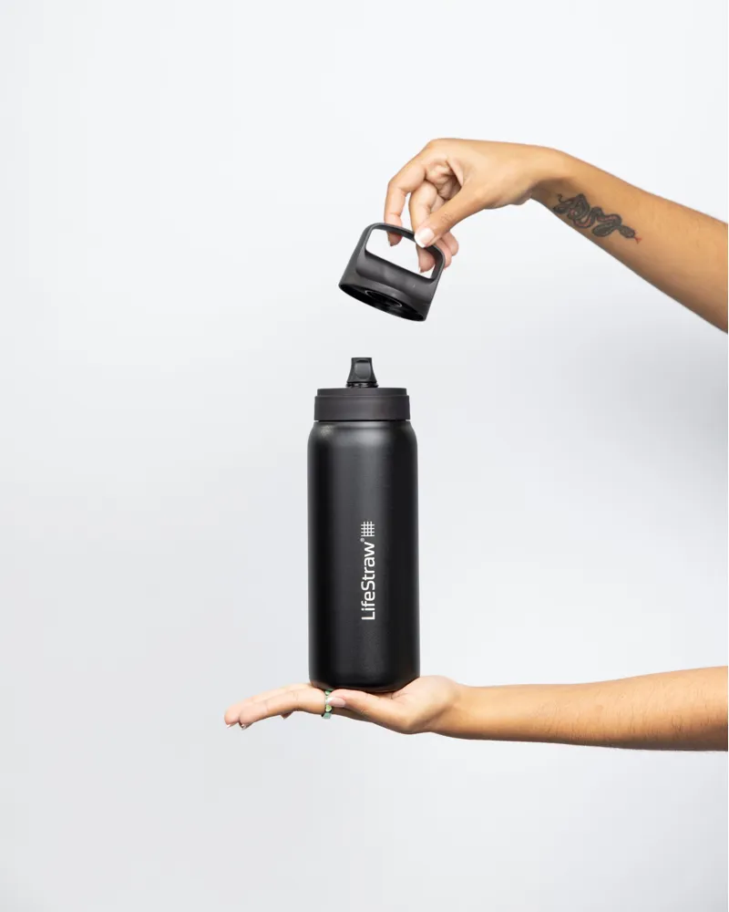 Lifestraw GO 2.0 Stainless Steel Water Filter Bottle 700ml Nordic Noir-1