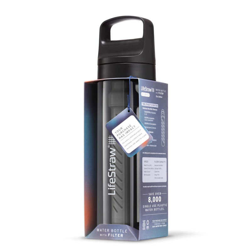 LifeStraw Go 650ml Filter Bottle - Nordic Noir Tritan Renew-1