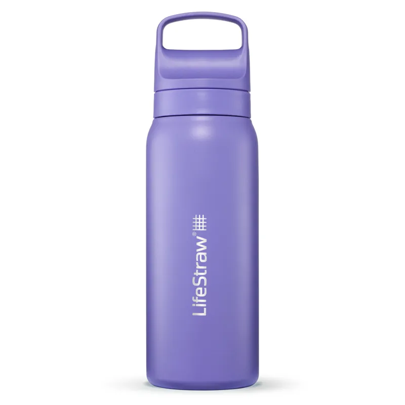Lifestraw GO 2.0 Stainless Steel Water Filter Bottle 700ml Thistle Purple