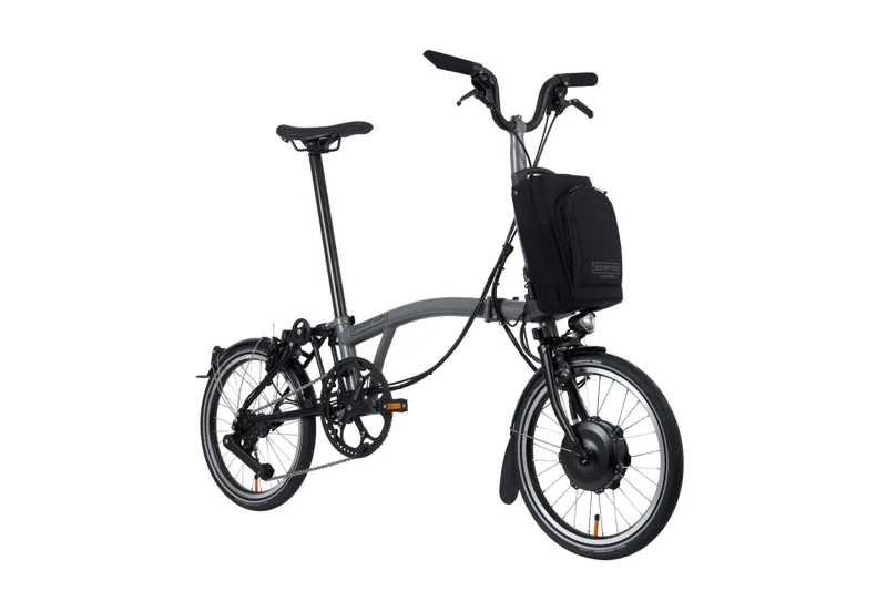 Brompton P-line Urban Medium Bar Folding Electric Bike 2022 Storm Grey-1
