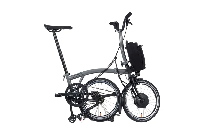 Brompton P-line Urban Medium Bar Folding Electric Bike 2022 Storm Grey-3