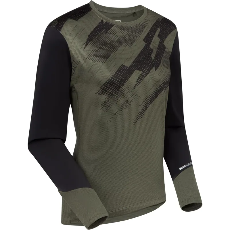 Madison Flux Women's Long Sleeve Trail Jersey Midnight Green/Black-1