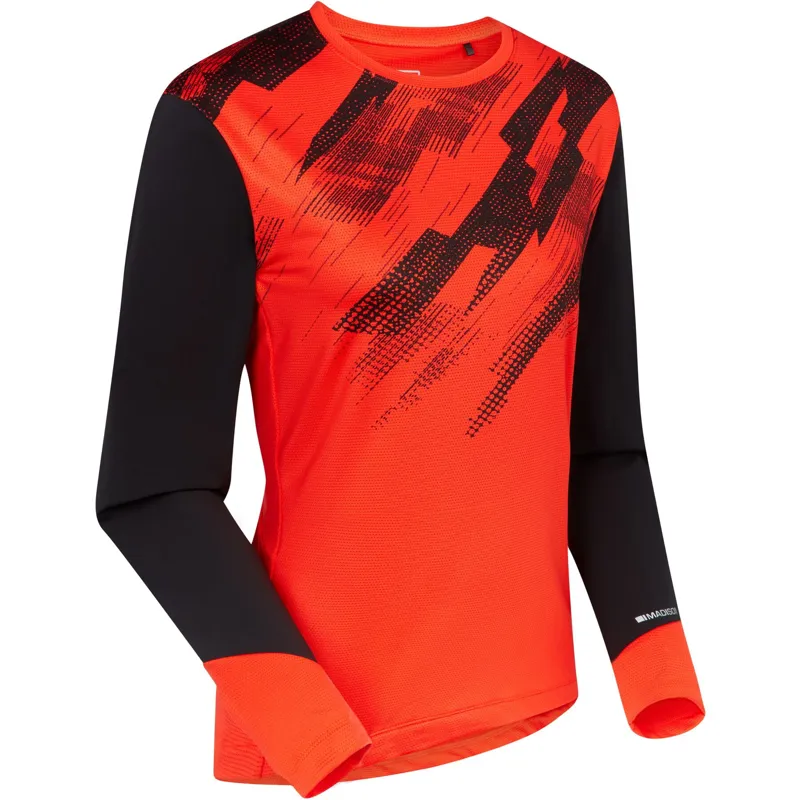 Madison Flux Women's Long Sleeve Trail Jersey Magma Red/Black-1