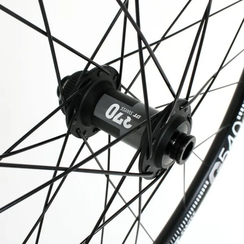 MPart Gravel 700c Disc Front Wheel 12x100mm Clincher DT370/G540TLR 28H Black-3